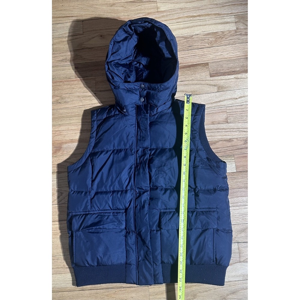 Vintage GAP Black Down Puffer Vest Detachable Hood  Heavyweight Insulated Size L